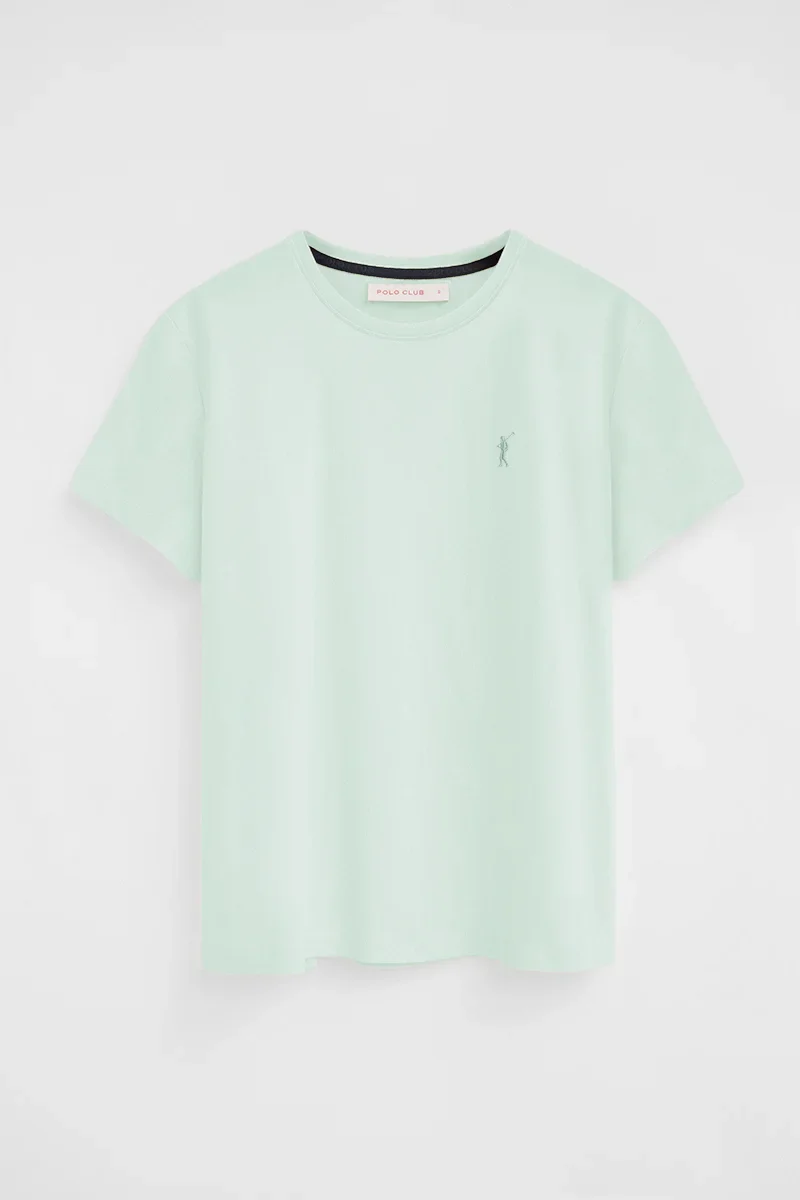 Pastel-turquoise short-sleeve round-neck T-shirt with Rigby Go embroidery - Image 5
