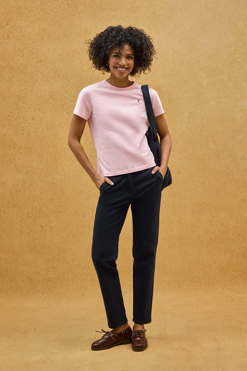 Pink short-sleeve round-neck T-shirt with Rigby Go embroidery - Image 2