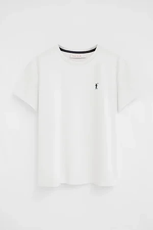 White short-sleeve round-neck T-shirt with Rigby Go embroidery - Image 10