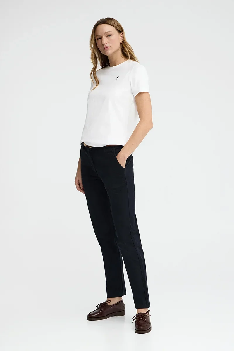 White short-sleeve round-neck T-shirt with Rigby Go embroidery - Image 3