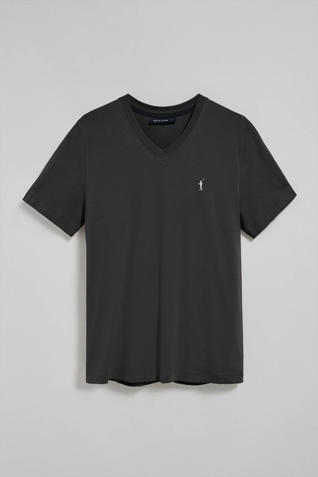 Black V-neck T-shirt with Rigby Go embroidered logo - Image 4