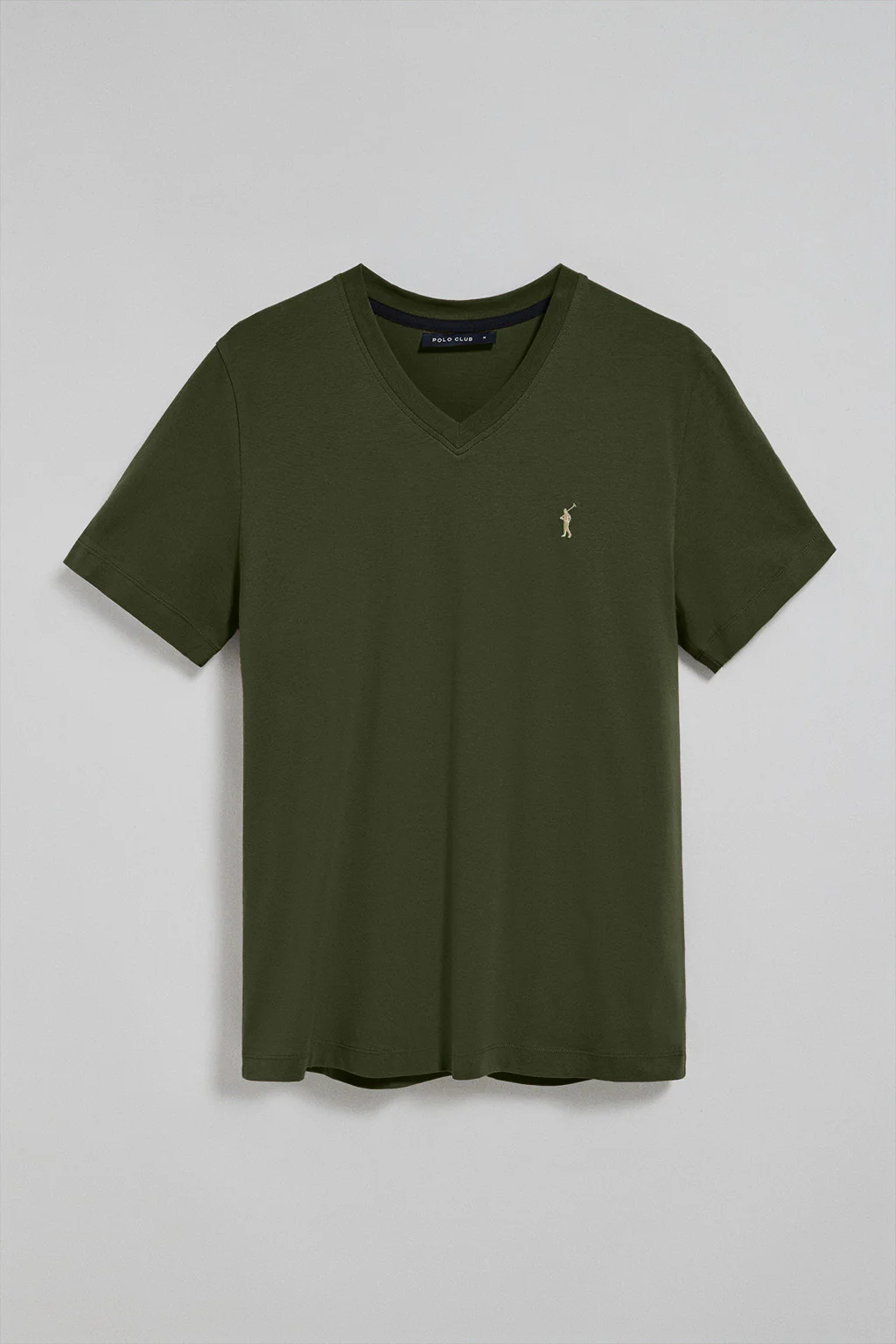 Green V-neck T-shirt with Rigby Go embroidered logo - Image 4