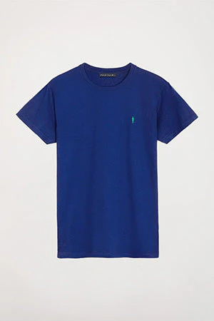 Royal-blue cotton basic T-shirt with Rigby Go logo - Image 7