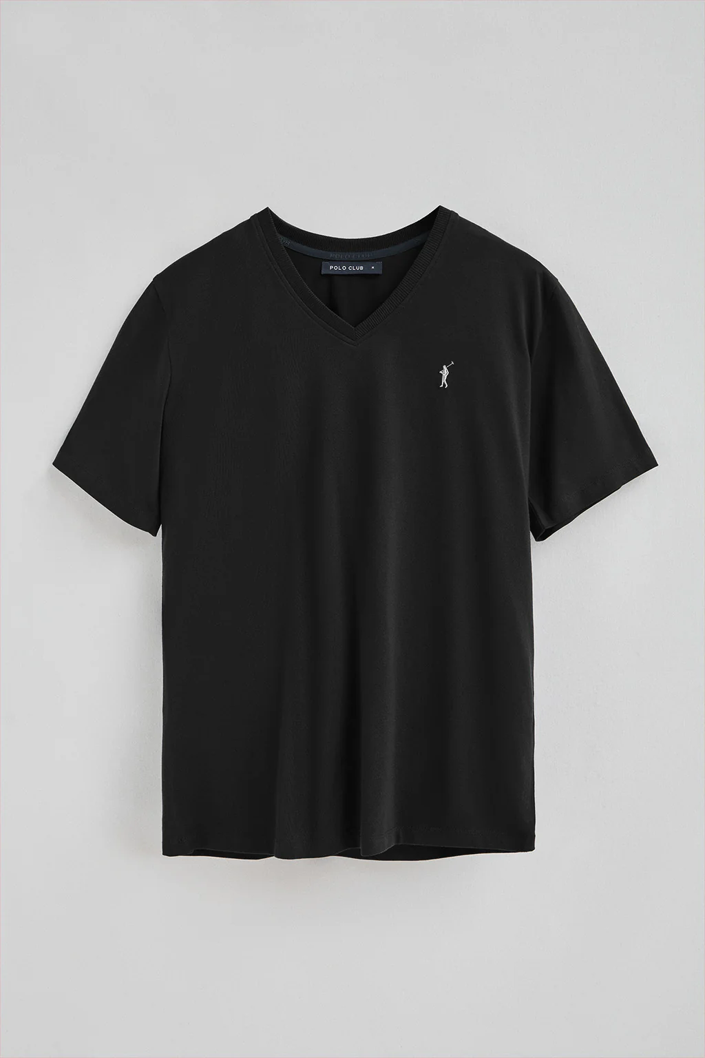 Black V-neck T-shirt with Rigby Go embroidery - Image 9