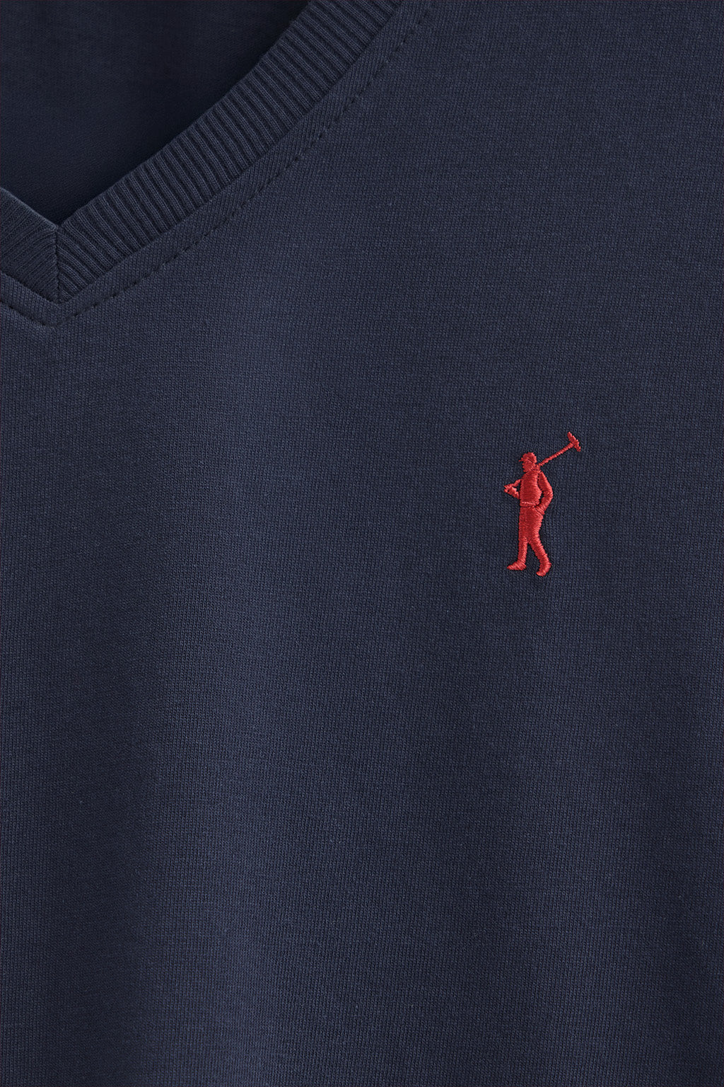 Navy-blue V-neck T-shirt with Rigby Go embroidery - Image 6
