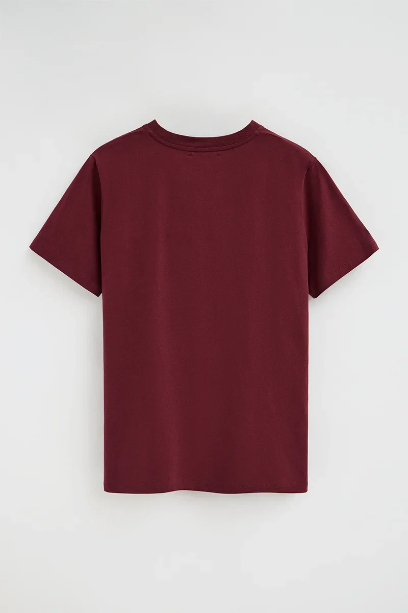 Maroon V-neck T-shirt with Rigby Go logo - Image 7