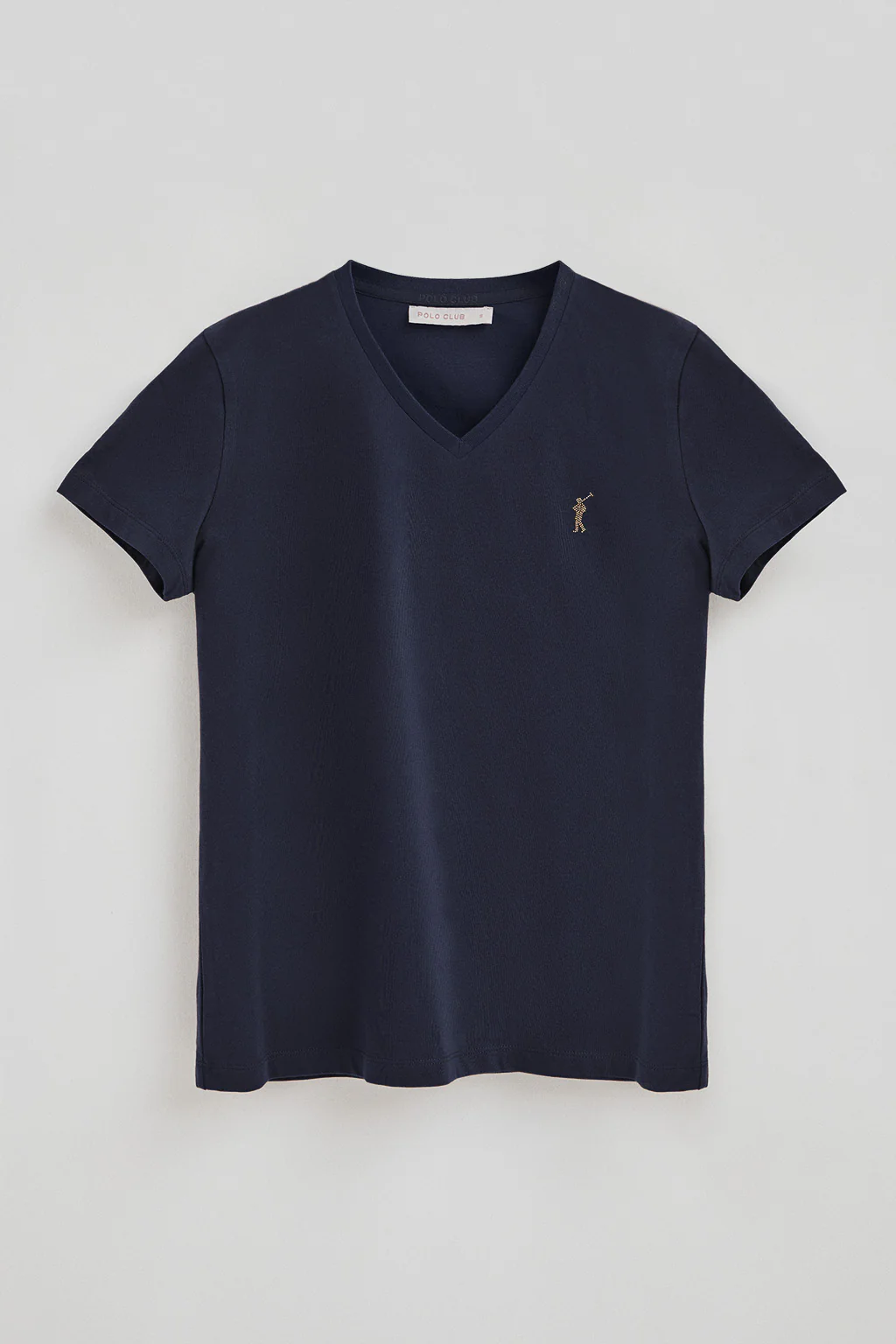 Navy-blue V-neck T-shirt with Rigby Go Gold logo - Image 5