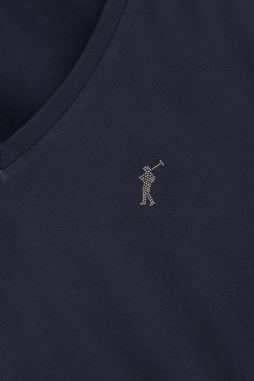 Navy-blue V-neck T-shirt with Rigby Go Gold logo - Image 6
