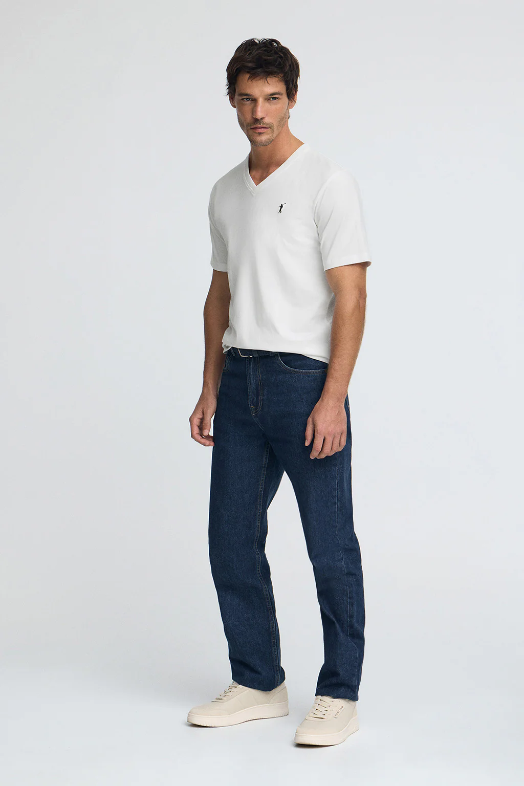 White V-neck T-shirt with Rigby Go embroidery - Image 3