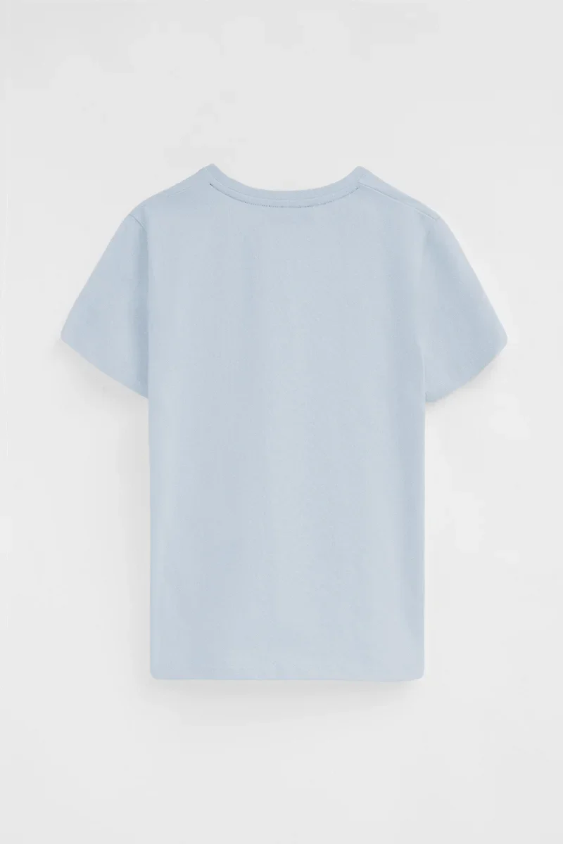 Light-blue short-sleeve V-neck T-shirt with Rigby Go embroidery - Image 3