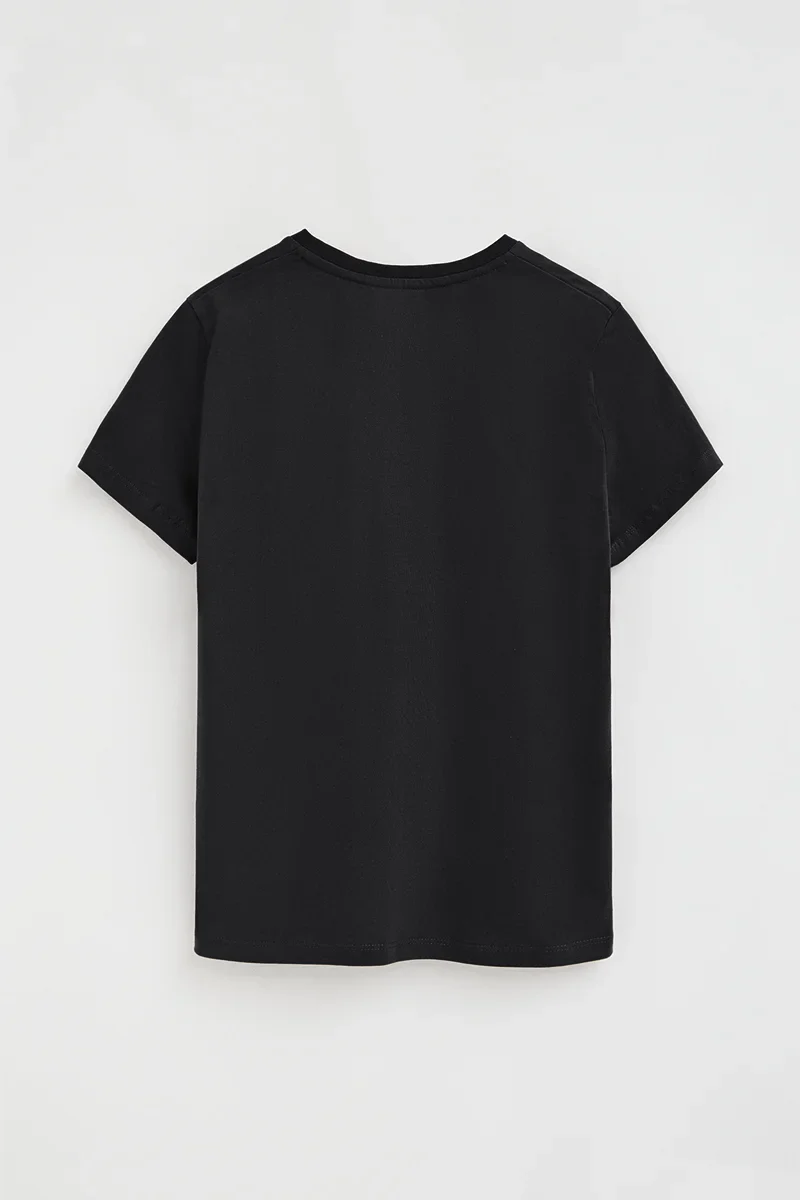 Black short-sleeve V-neck T-shirt with Rigby Go embroidery - Image 3