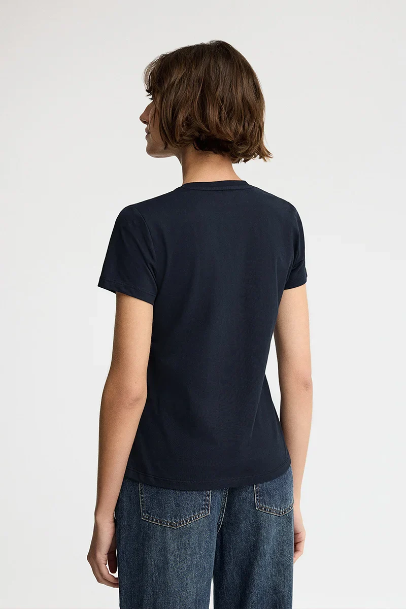 Navy-blue short-sleeve V-neck T-shirt with Rigby Go embroidery - Image 4