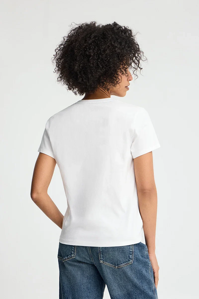 White short-sleeve V-neck T-shirt with Rigby Go embroidery - Image 5