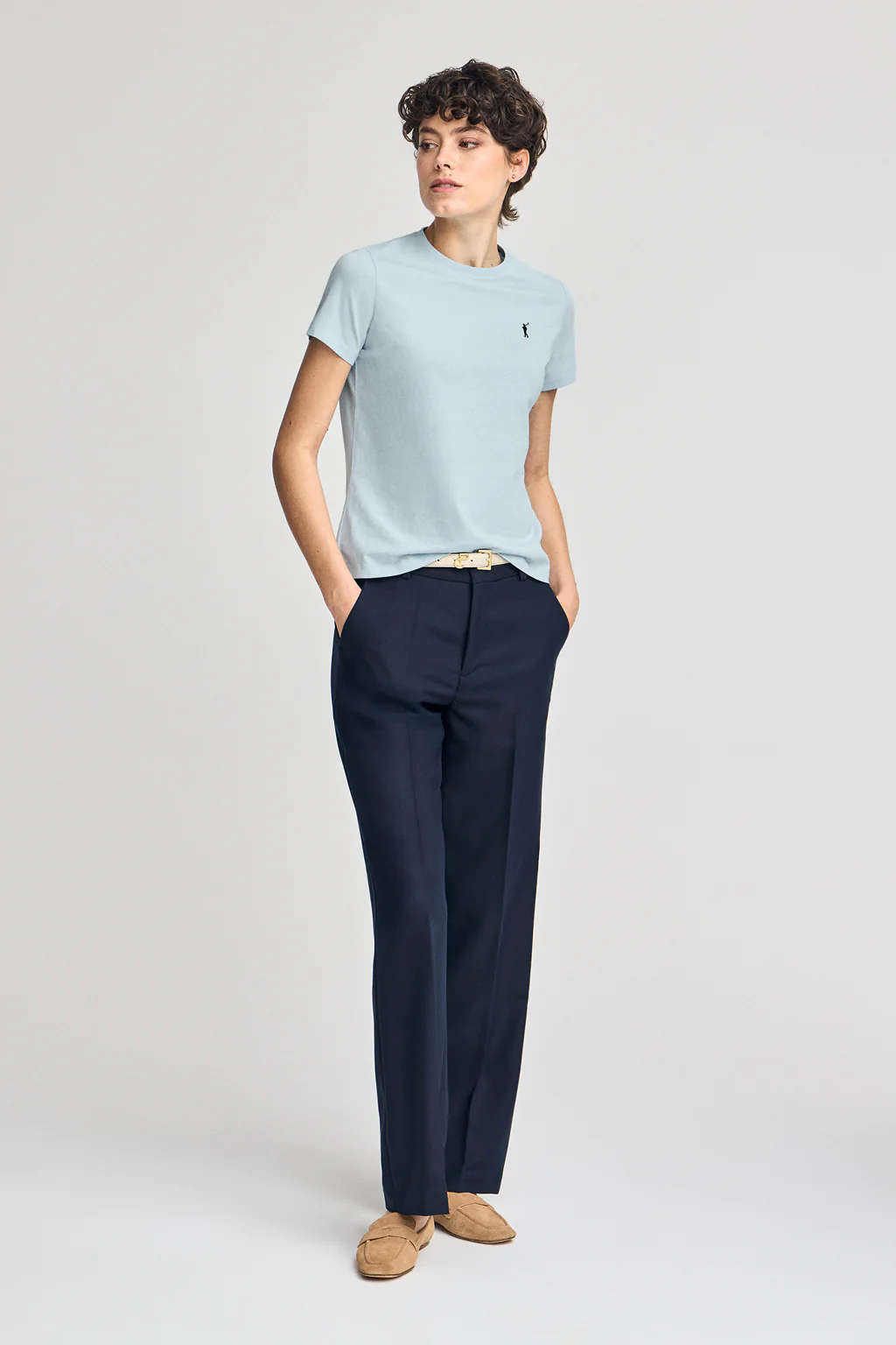 Light-blue round-neck T-shirt with Rigby Go embroidery - Image 4