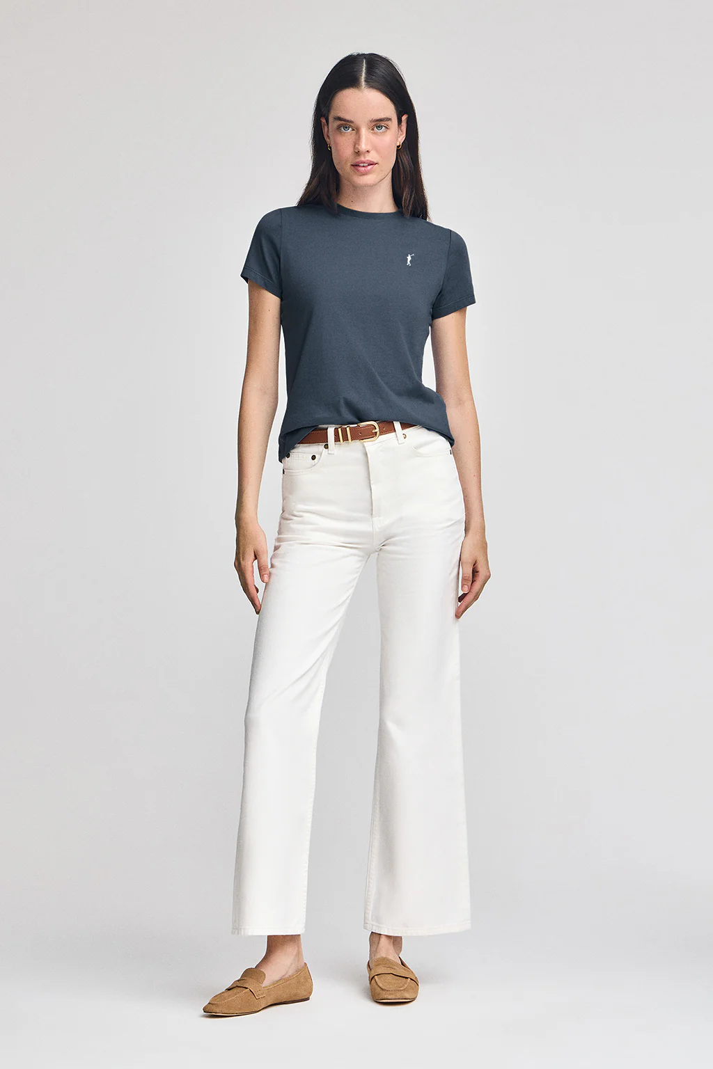 Denim-blue round-neck T-shirt with Rigby Go embroidery - Image 4