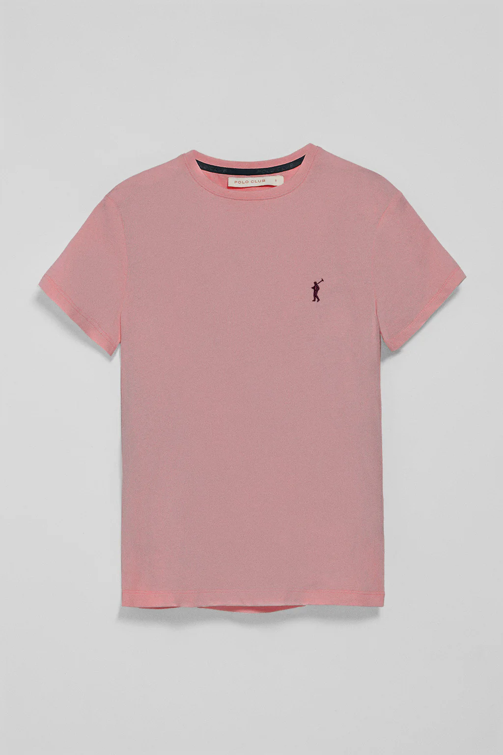 Dusty-pink round-neck T-shirt with Rigby Go embroidery - Image 8