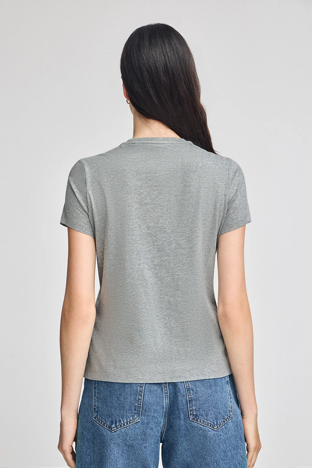 Grey-marl round-neck T-shirt with Rigby Go embroidery - Image 2
