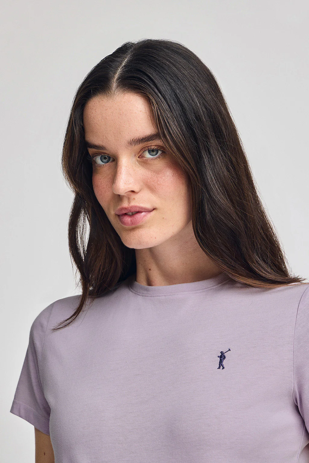 Lavender round-neck T-shirt with Rigby Go embroidery - Image 3