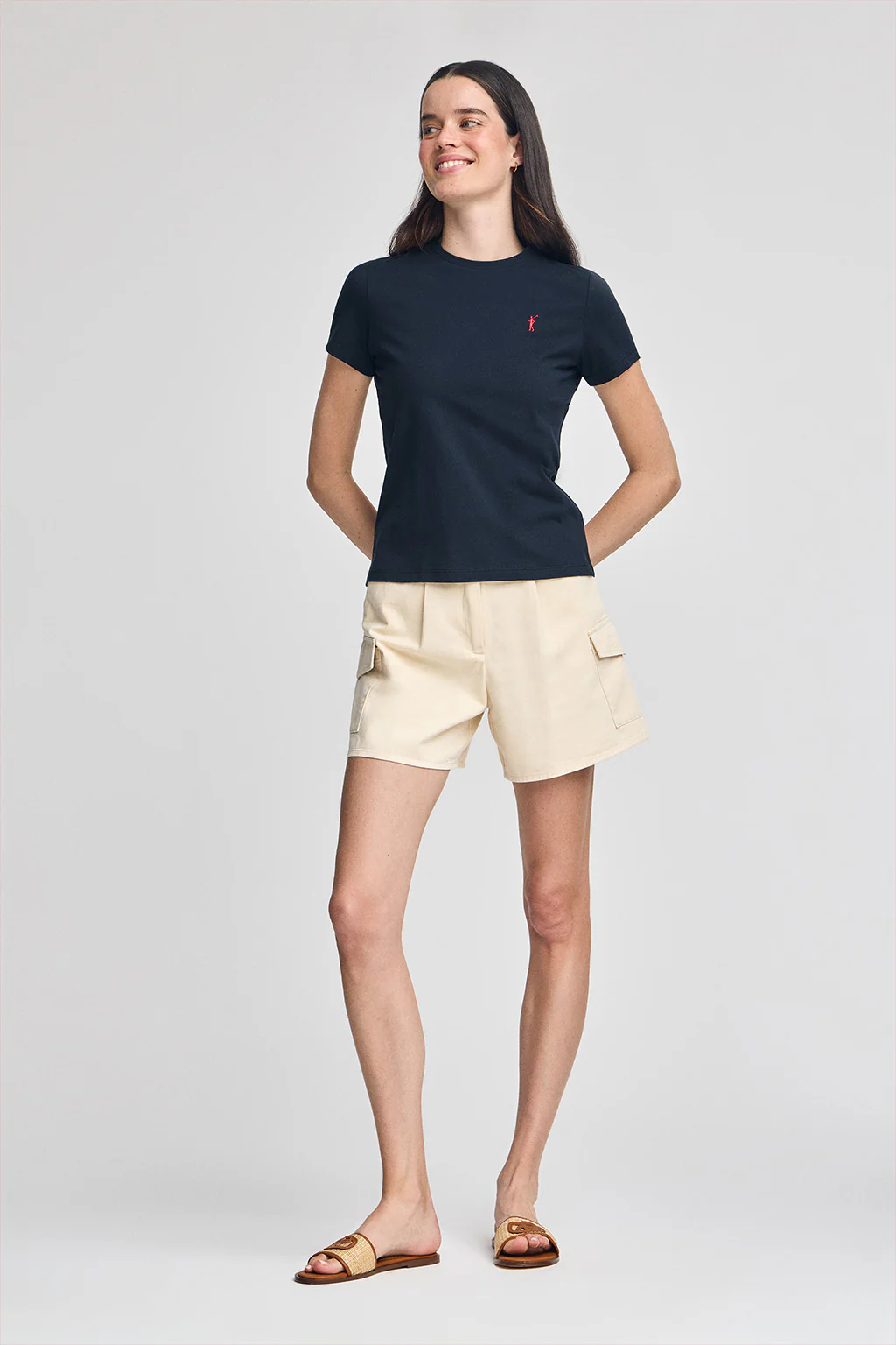 Navy-blue round-neck T-shirt with Rigby Go embroidery - Image 4
