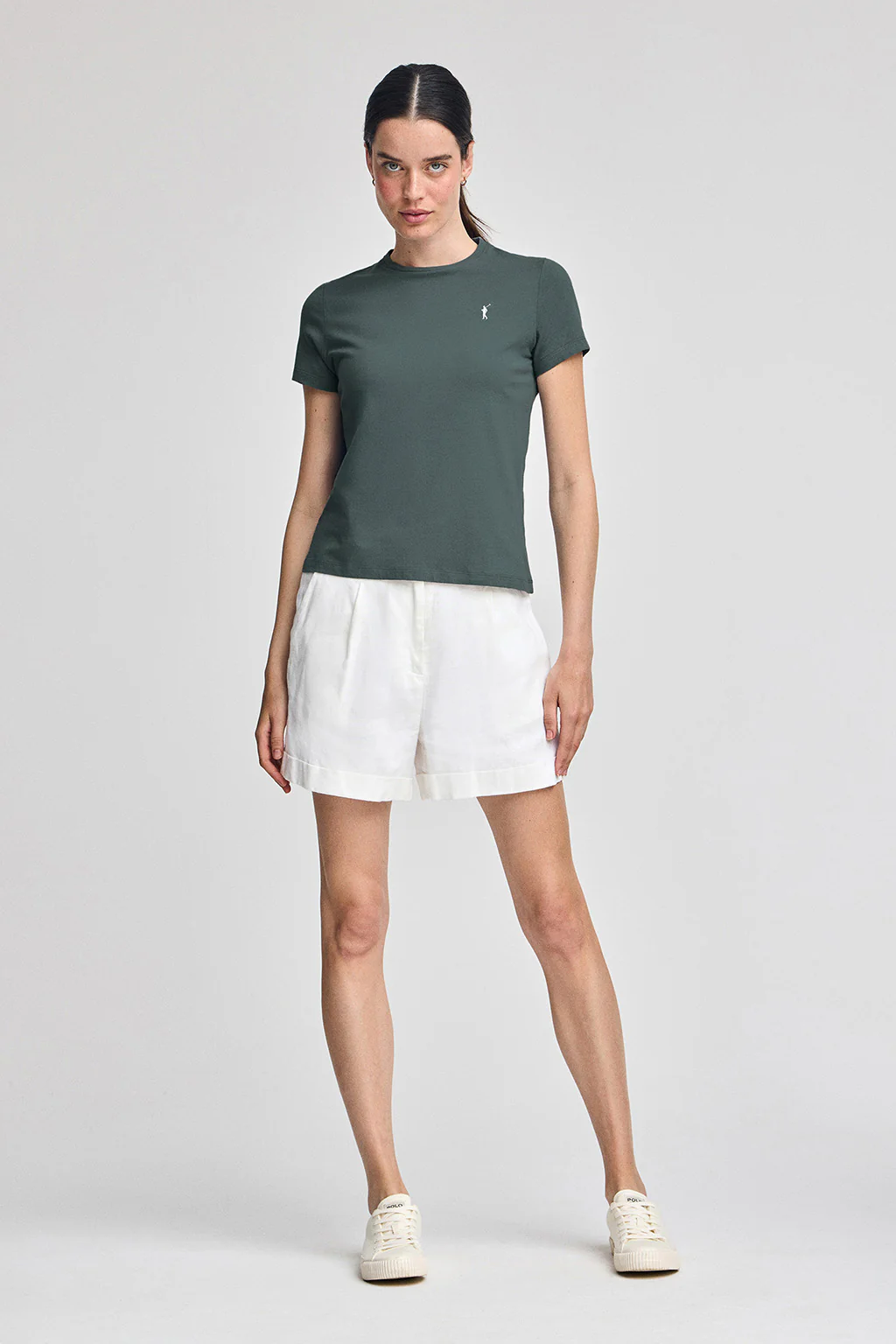 Stone-grey round-neck T-shirt with Rigby Go embroidery - Image 4