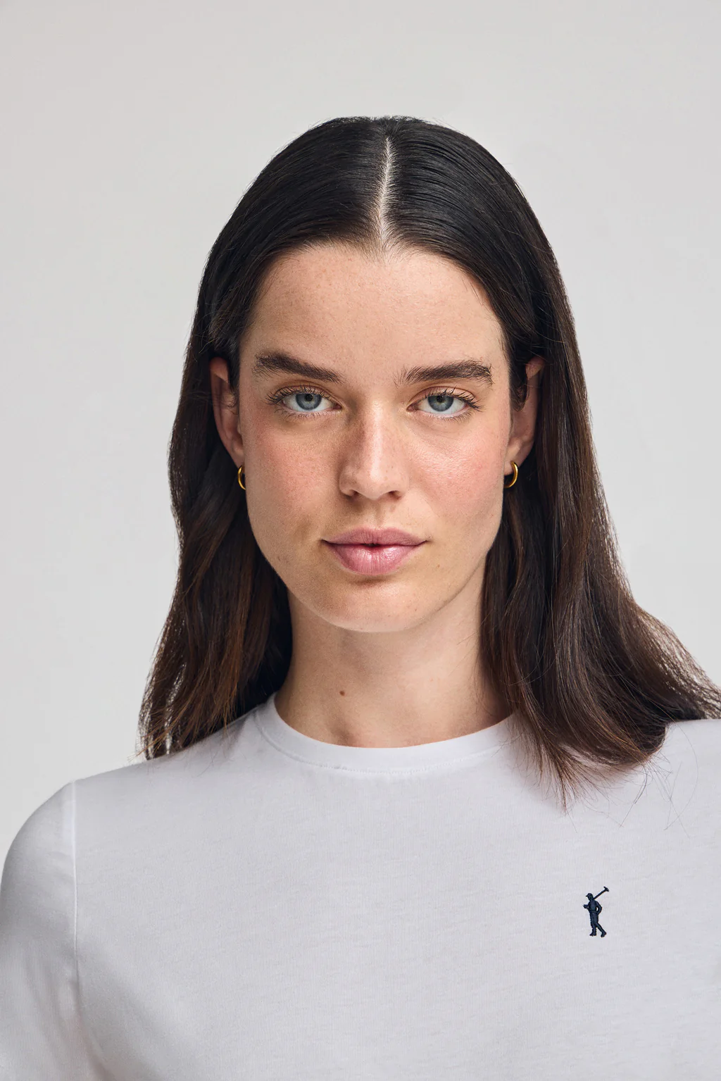 White round-neck T-shirt with Rigby Go embroidery - Image 3