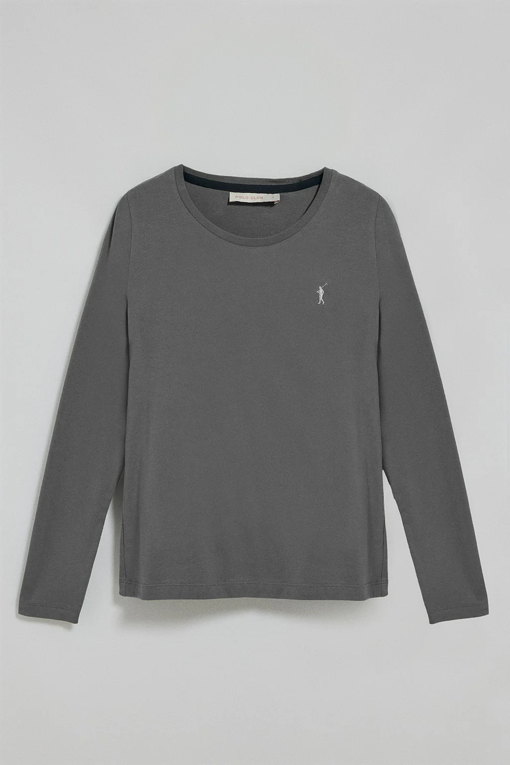 Asphalt-grey long-sleeve basic T-shirt with Rigby Go logo - Image 8