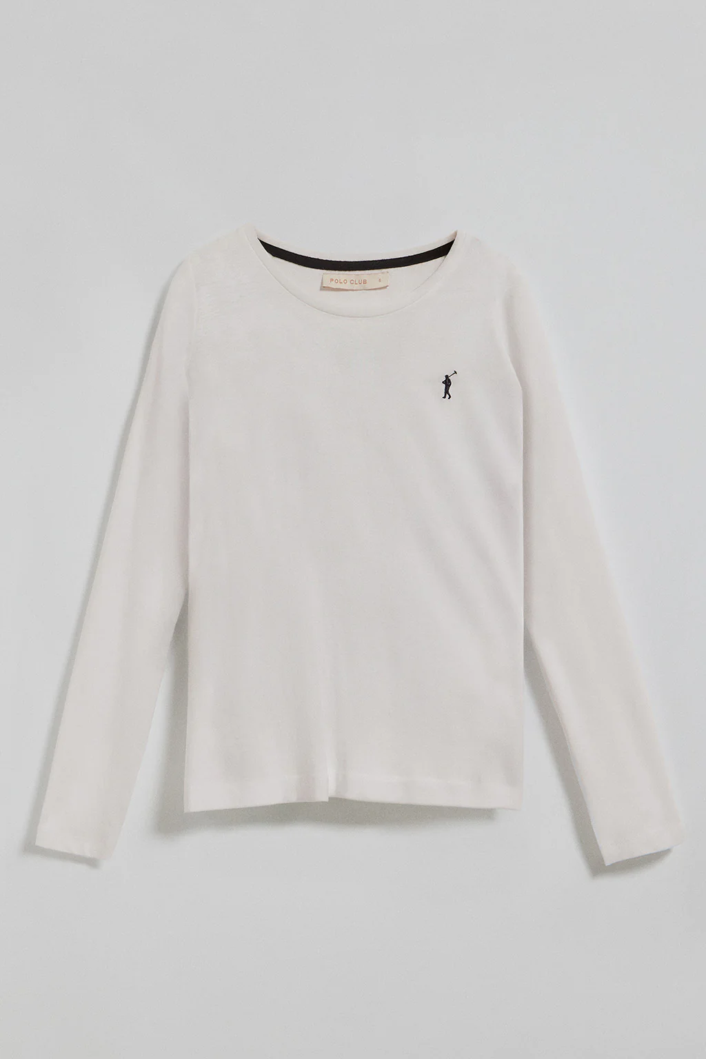 Beige long-sleeve basic T-shirt with Rigby Go logo - Image 8
