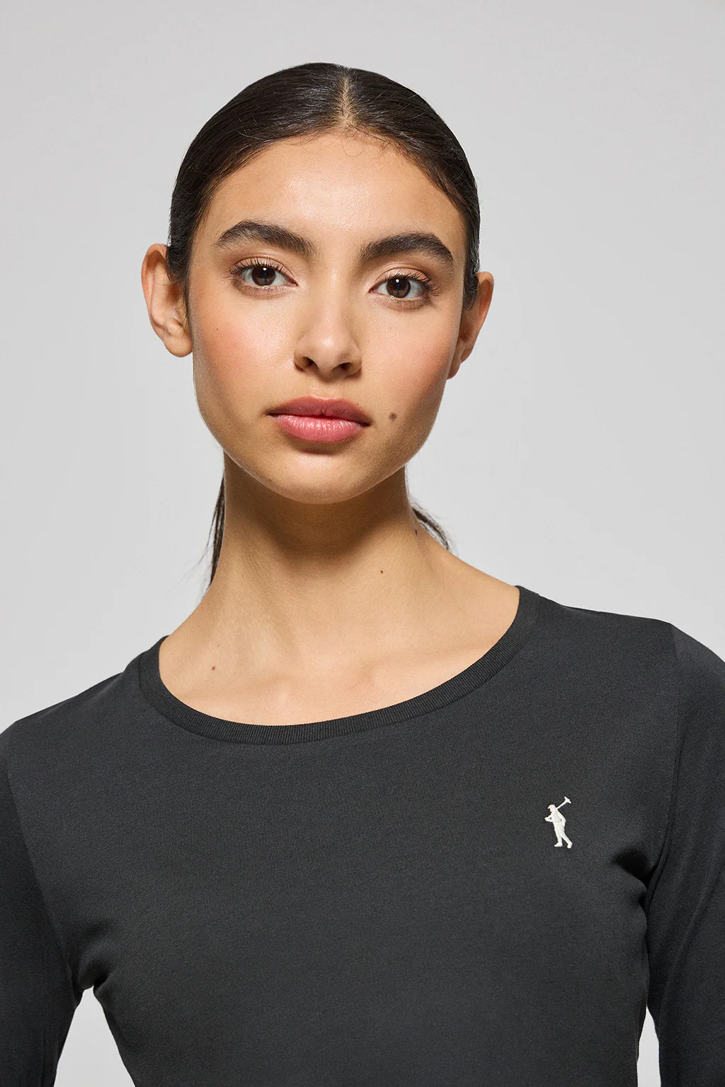 Black long-sleeve T-shirt with Rigby Go logo - Image 3