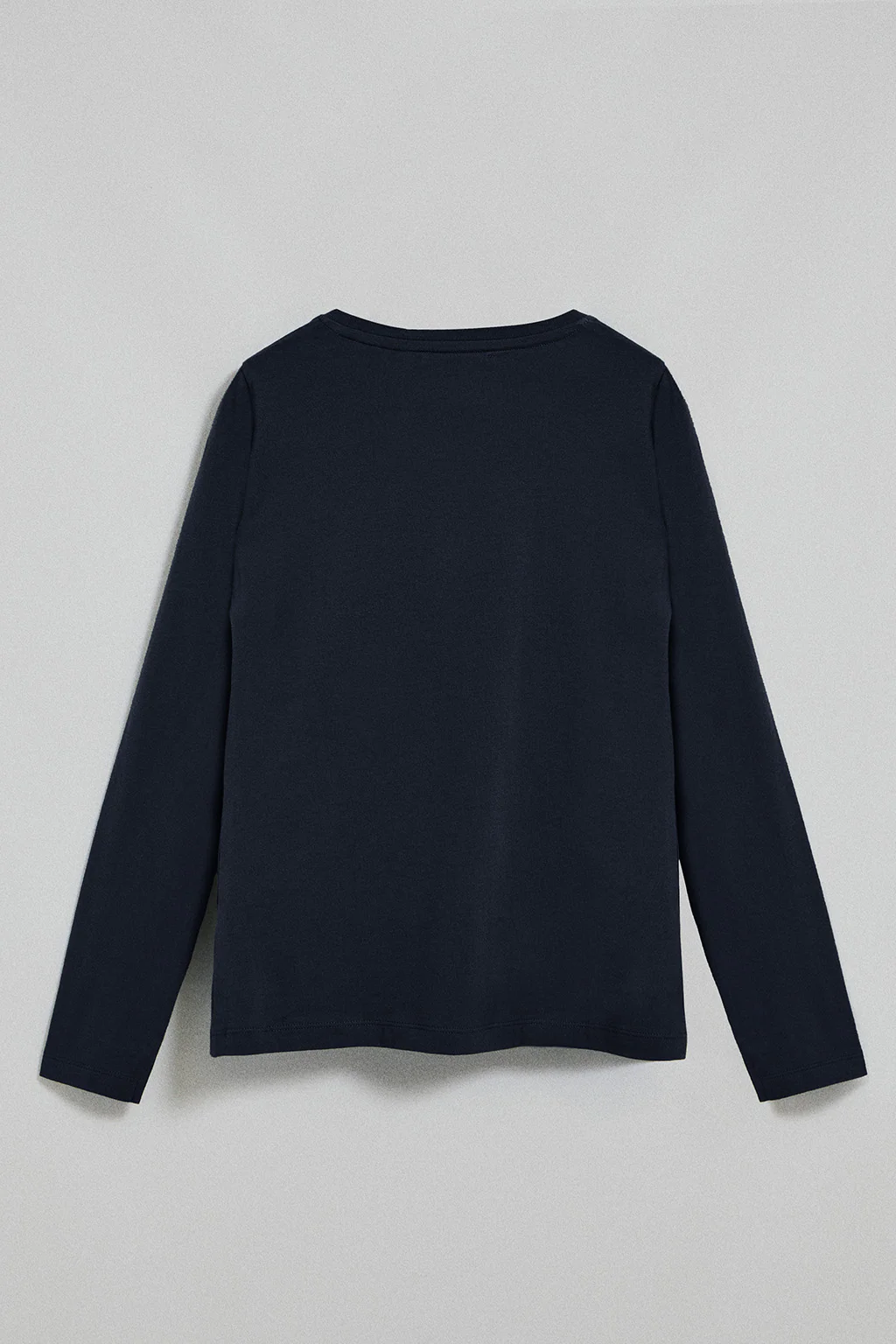 Navy-blue long-sleeve basic T-shirt with Rigby Go logo - Image 6