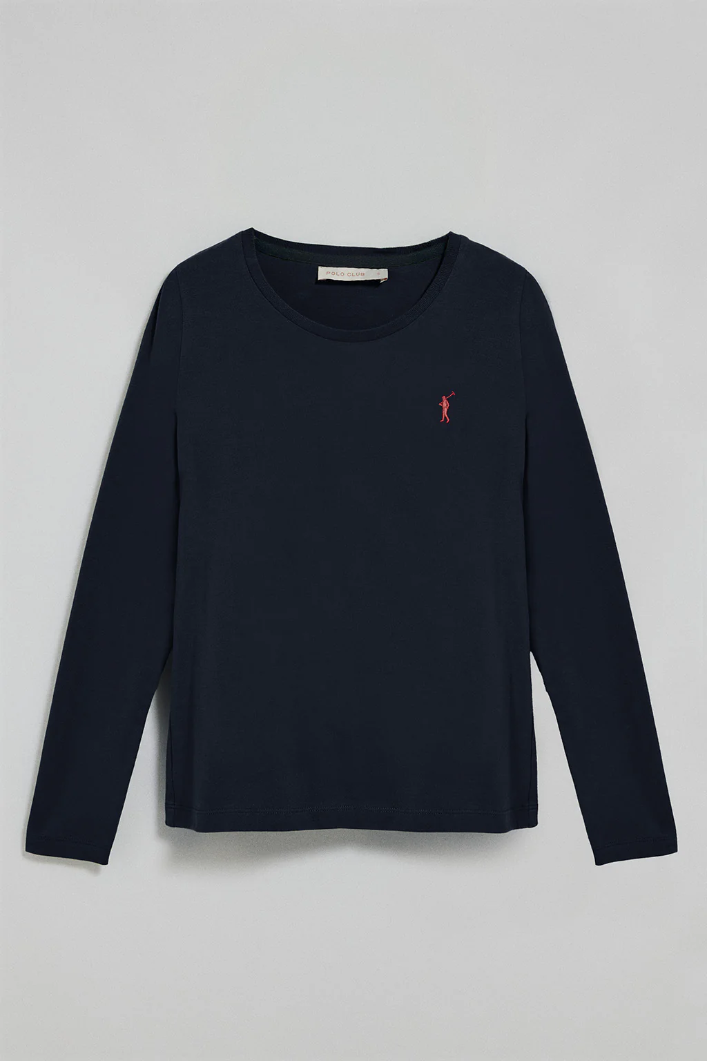 Navy-blue long-sleeve basic T-shirt with Rigby Go logo - Image 8