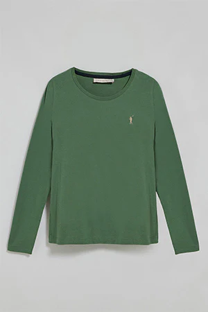 Green long-sleeve basic T-shirt with Rigby Go logo - Image 9