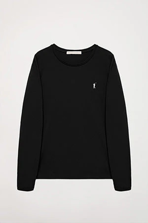 Black long-sleeve T-shirt with Rigby Go logo - Image 7