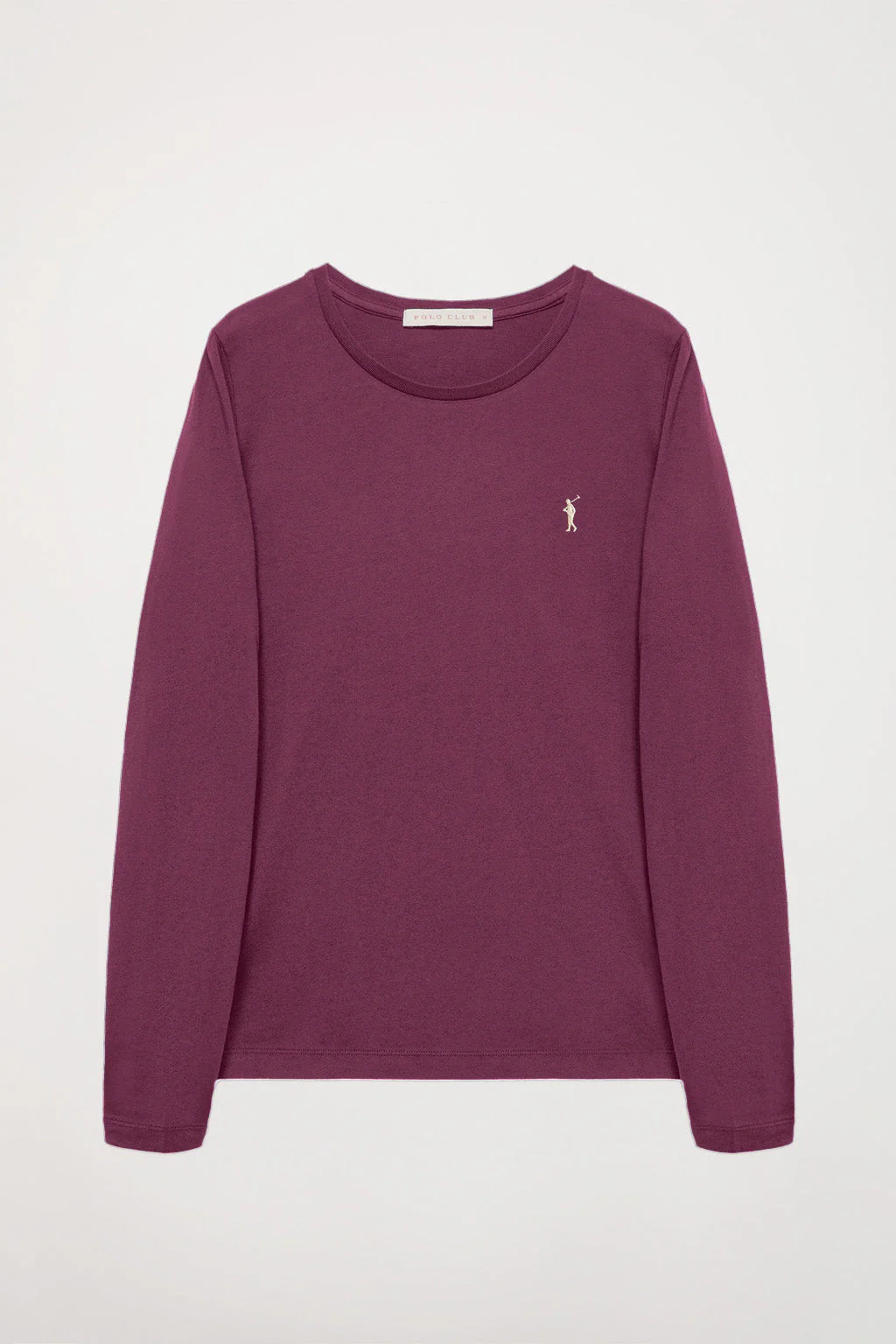 Burgundy long-sleeve basic T-shirt with Rigby Go logo - Image 6