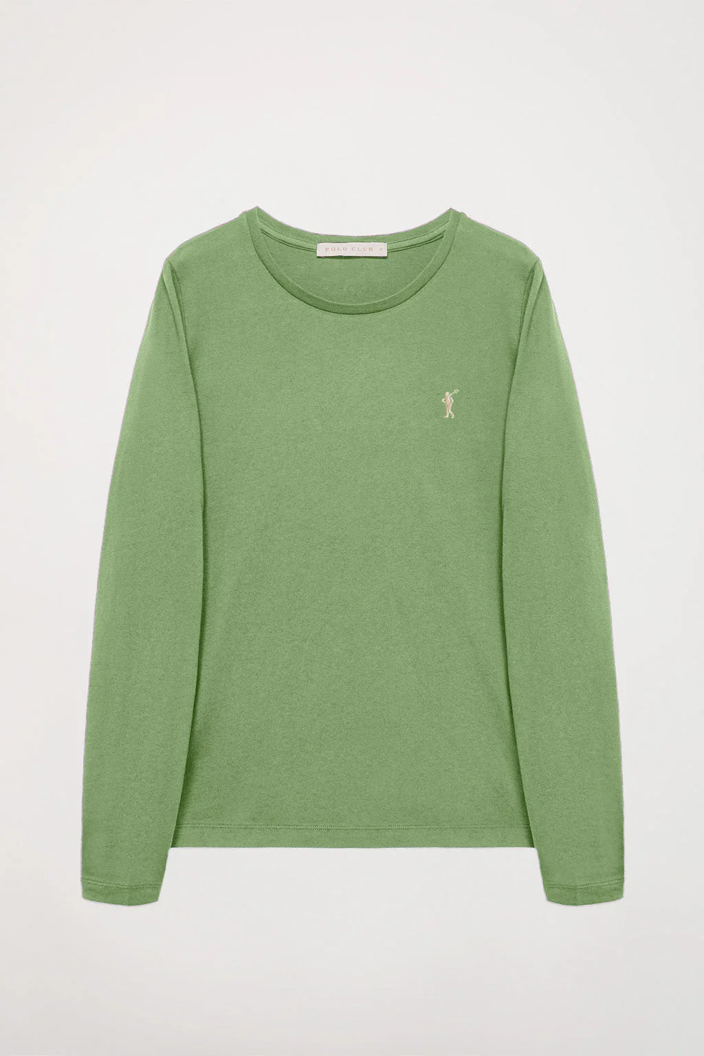 Mud-green long-sleeve basic T-shirt with Rigby Go logo - Image 6