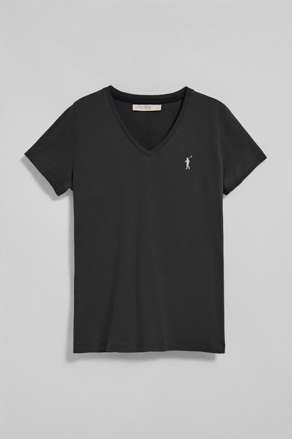 Black V-neck short-sleeve tee with Rigby Go embroidery - Image 5