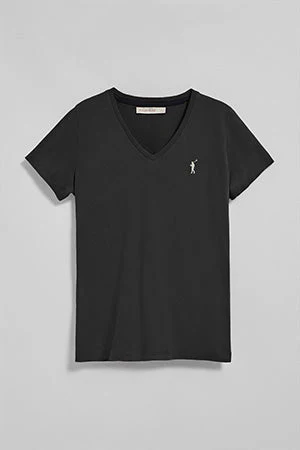 Black V-neck short-sleeve tee with Rigby Go embroidery - Image 9
