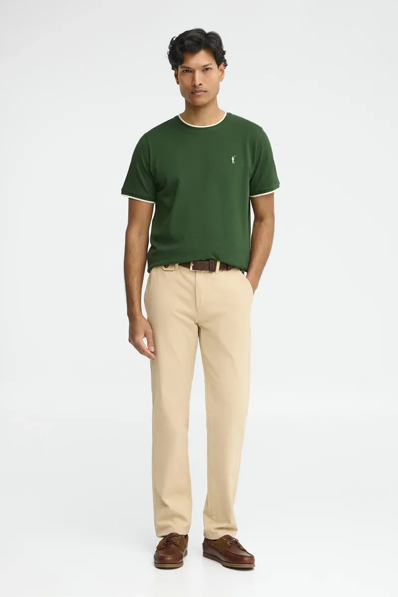 Bottle-green pique T-shirt with Rigby Go logo - Image 4