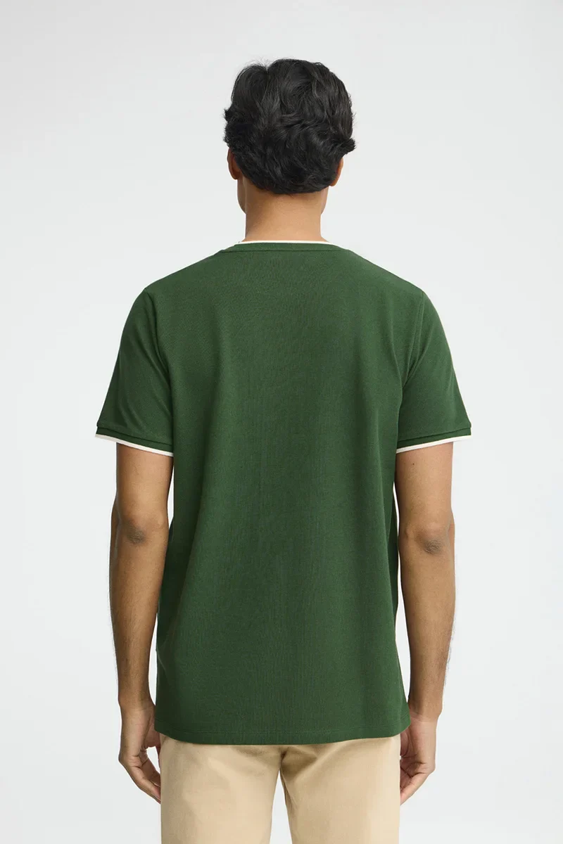 Bottle-green pique T-shirt with Rigby Go logo - Image 5