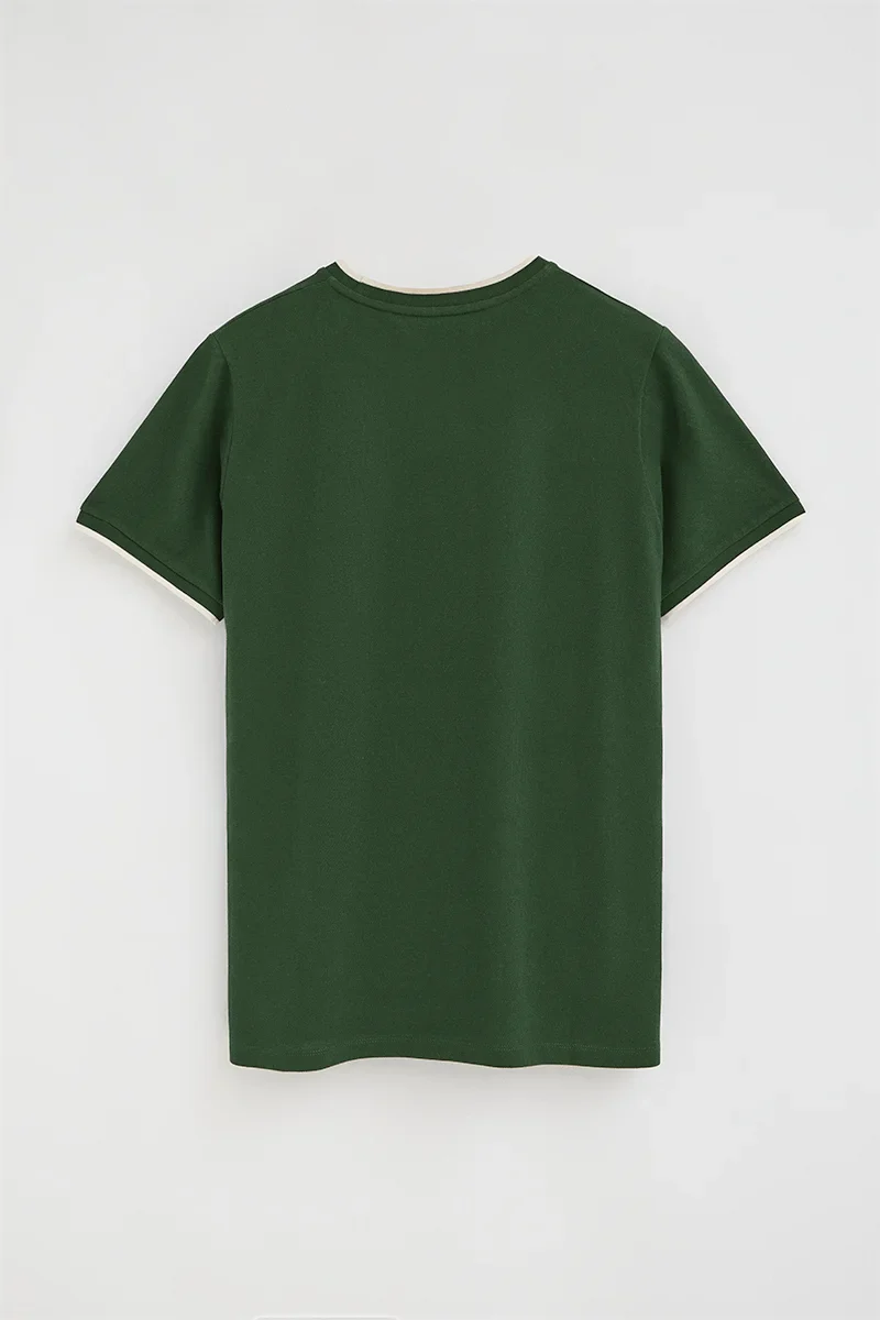 Bottle-green pique T-shirt with Rigby Go logo - Image 8
