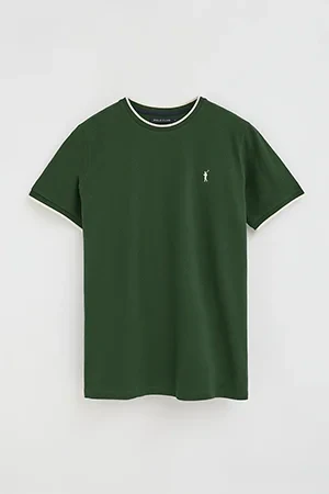 Bottle-green pique T-shirt with Rigby Go logo - Image 9