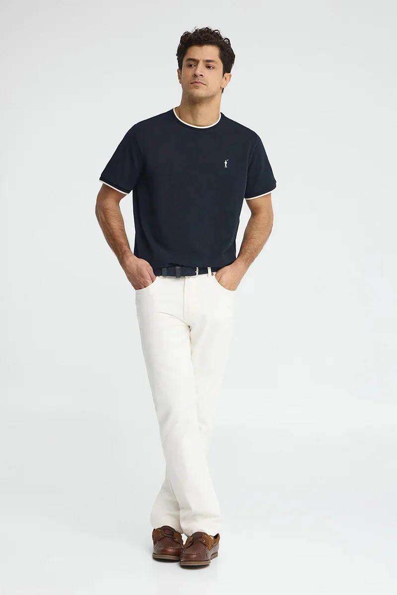 Navy-blue pique T-shirt with Rigby Go logo - Image 4