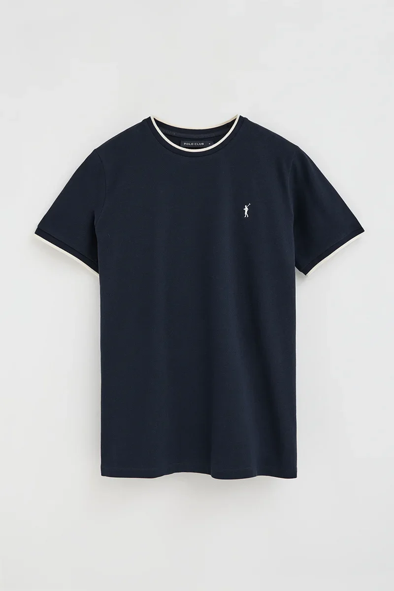 Navy-blue pique T-shirt with Rigby Go logo - Image 6