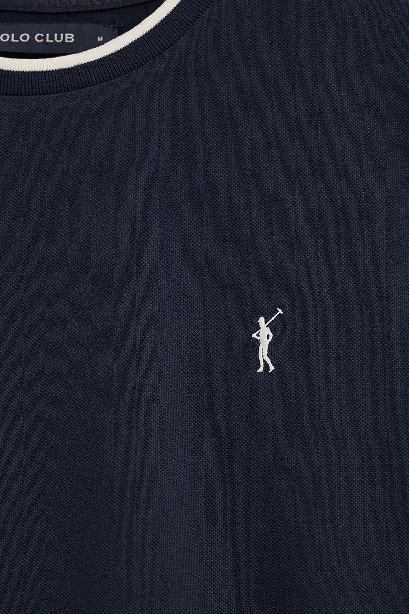 Navy-blue pique T-shirt with Rigby Go logo - Image 7