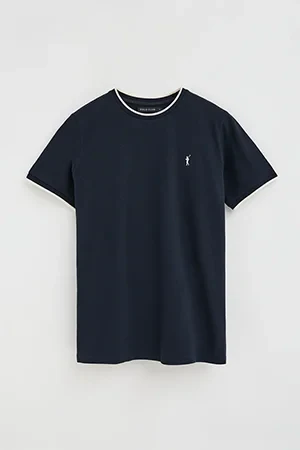 Navy-blue pique T-shirt with Rigby Go logo - Image 9