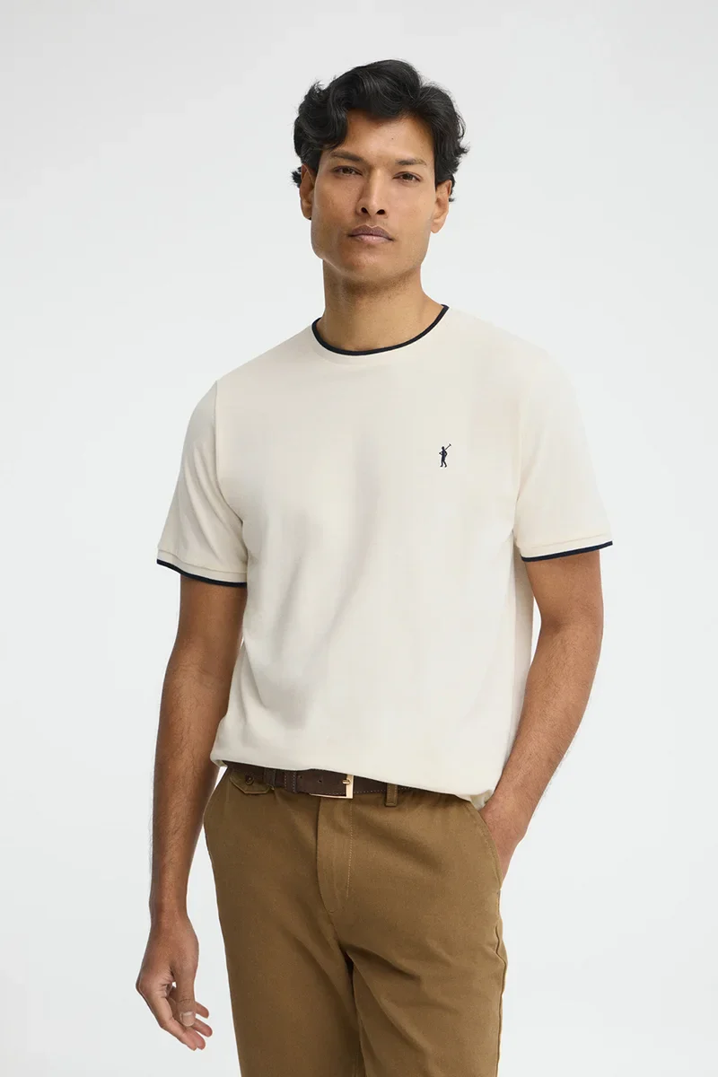 Nude pique T-shirt with Rigby Go logo