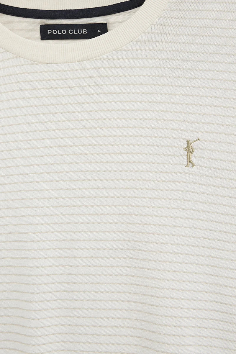 Striped long-sleeve T-shirt in nude and beige with Rigby Go embroidery - Image 7