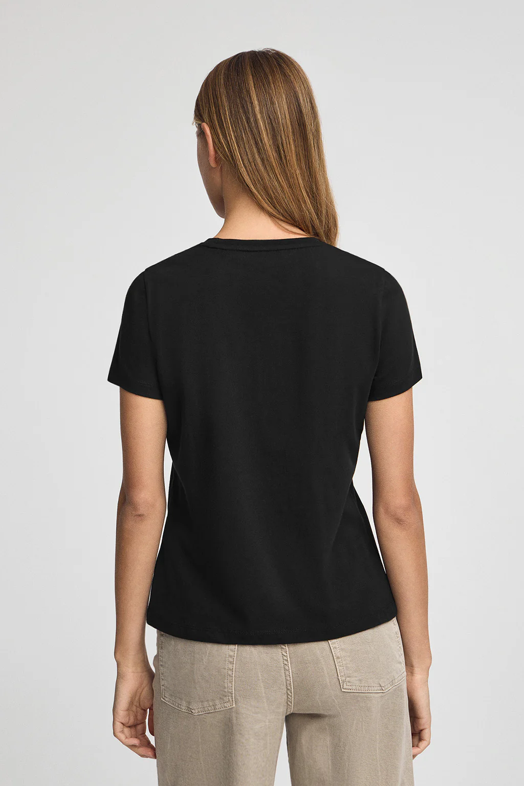 Black short-sleeve T-shirt with Polo Club rhinestones - Image 5