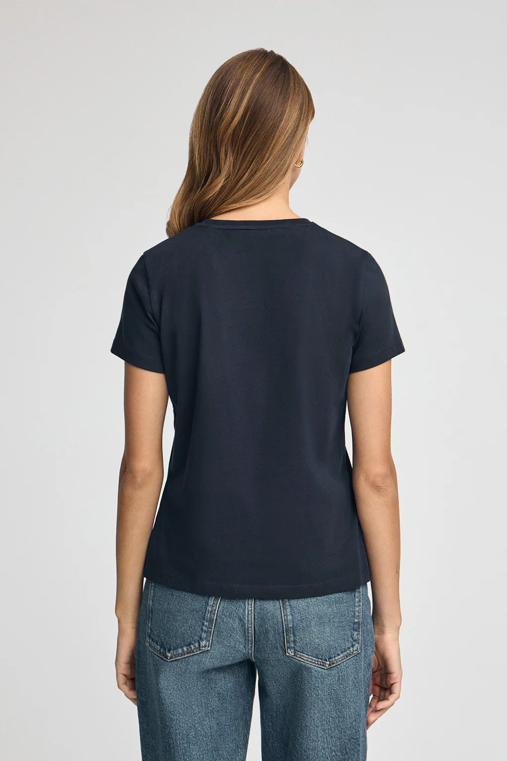 Navy-blue short-sleeve T-shirt with Polo Club rhinestones - Image 5