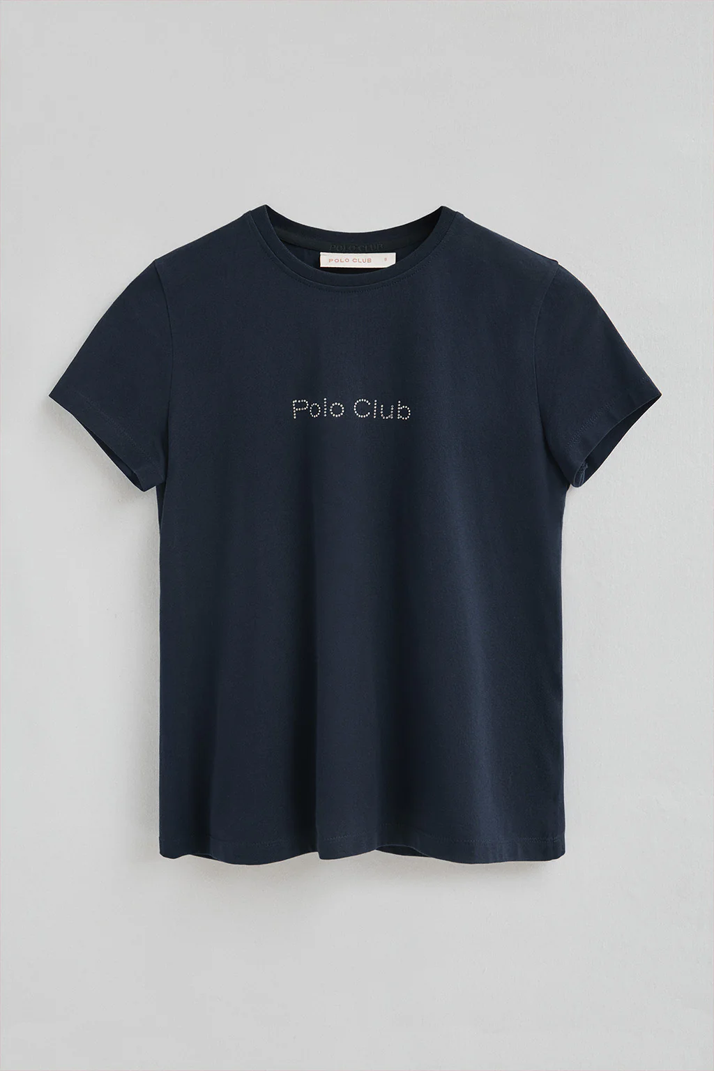 Navy-blue short-sleeve T-shirt with Polo Club rhinestones - Image 6