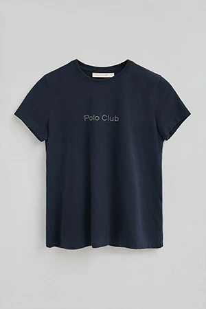 Navy-blue short-sleeve T-shirt with Polo Club rhinestones - Image 8